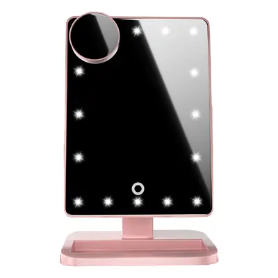 (Pink, 1) Makeup Mirror With Led Light Bluetooth Music Speaker 10X Magnifying Mirror Lights