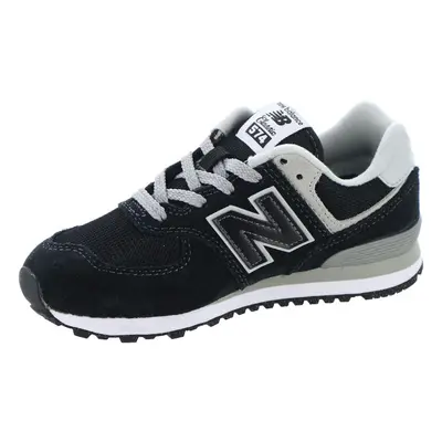 New Balance Boy's Core Lace-Up Sneaker Black/White Wide Big Ki