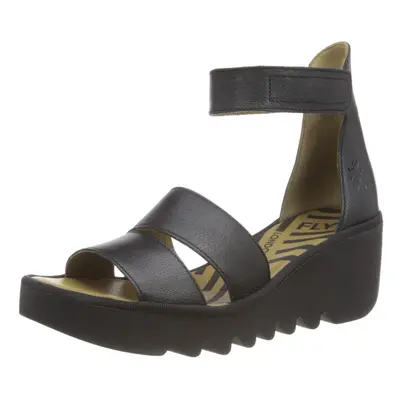 Fly London Women's Ankle-Strap Sandal Black 10.5