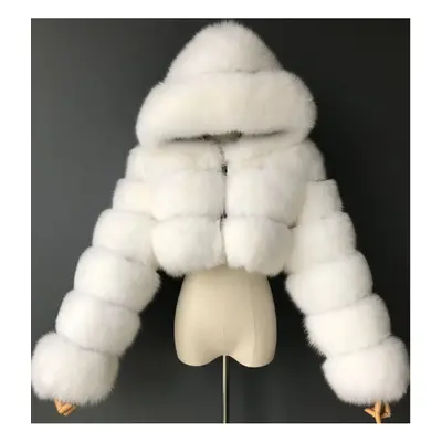 (White, UK 6) Women Faux Shaggy Jacket Winter Coat Warm Outwear