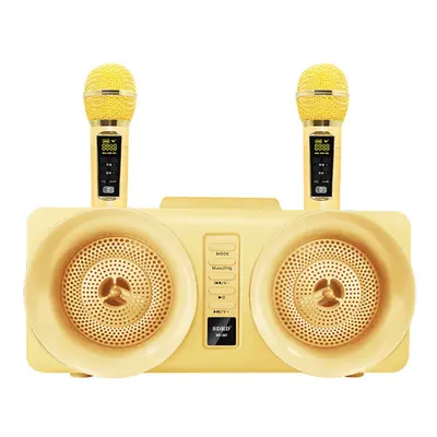 (Yellow) Wireless Bluetooth Speaker 30W Dual Drivers Stereo TF Card AUX-In 1800mAh Luminous Home