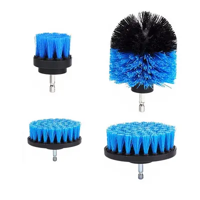 (Yellow) 4pcs Drill Scrubber Brush Cleaning Brush Power Tool Electric Bristle Bathtub Tile Grout