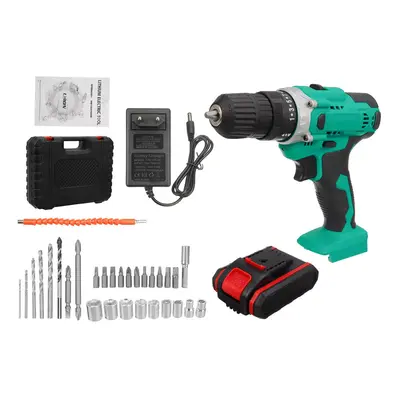 (One Battery) Cordless Electric Drill Rechargeable Drill Screwdriver Power Tool LED