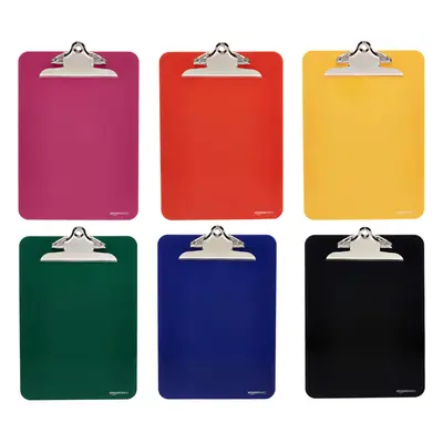 Amazon Basics Plastic Clipboards with Metal Clip Pack of Letter si