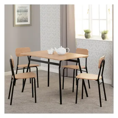 Warren Dining Set with Chairs Oak Effect and Black