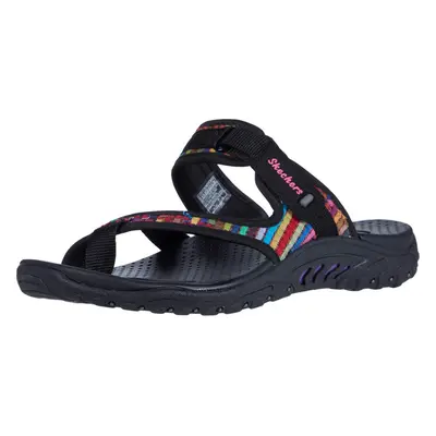 Skechers Women's Reggae-Mad Swag-Toe Thong Woven Sandal Black 8.5