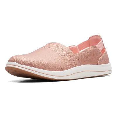 Clarks Women's Breeze Step II Loafer Pink Metallic Textile Wide