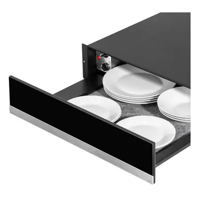 Baridi 60cm Built-In Warming Drawer, Push-to-Open, Anti-Slip Mat, Black/Stainless Steel - DH202