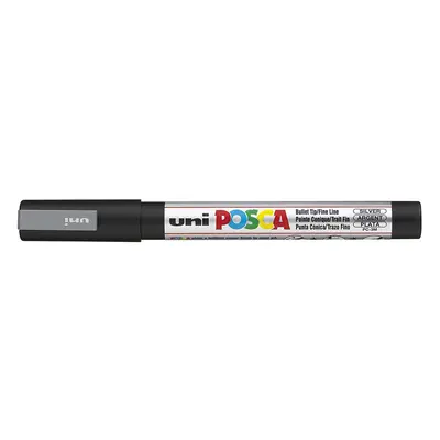 uni-ball Posca PC-3M Fine Bullet Tip Marker - Silver, Pack of