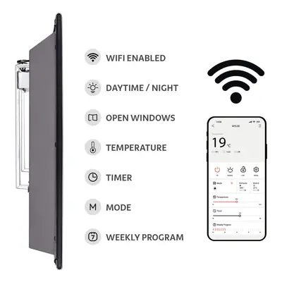 (1.2kW) MYLEK WIFI WiFi Slimline Electric Panel Heater