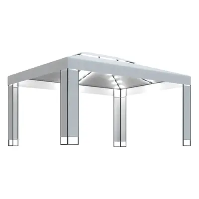 vidaXL Gazebo with LED String Lights White 3x4m Outdoor Pavilion Sunshade Tent