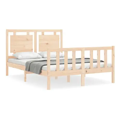 (135 x cm) vidaXL Bed Frame Bed Base Wooden Platform Bed with Headboard Double Solid Wood