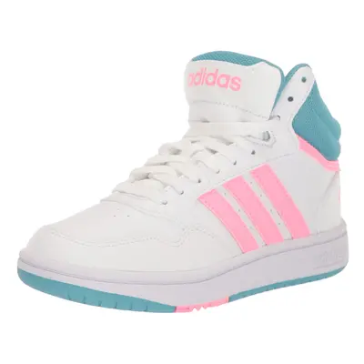 adidas Kids Hoops 3.0 Mid Basketball Shoe White/Beam Pink/Preloved Bl