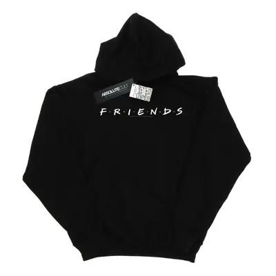 (L, Black) Friends Mens Text Logo Hoodie