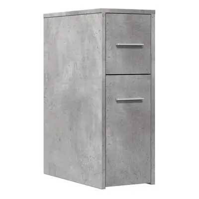 (concrete grey) vidaXL Narrow Bathroom Cupboard with Wheels Cabinet Engineered Wood