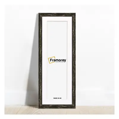 (Black With White Mount, 100x35CM Pic (110x45CM Frame)) Panoramic Style Black Picture Frame / Vi