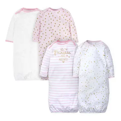 Gerber Unisex Baby Boy and Girls 4-Pack Sleeper Gown Castle Months