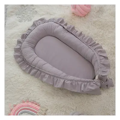 ( Grey) Newborn Baby Pod Nest Ruffle Cocoon Bed Sleep Cushion Sleeping Mat