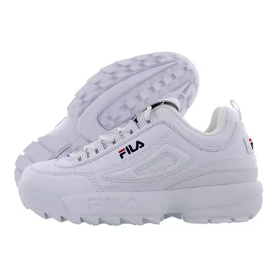 Fila Disruptor II (Little Kid/Big Kid) White/Peacoat/Virtual Red 6.5 B