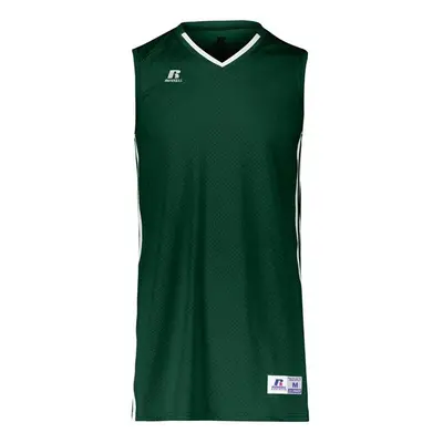 Russell 4B1VTM.DWI.2XL Adult Legacy Basketball Jersey, Dark Green & White - 2XL