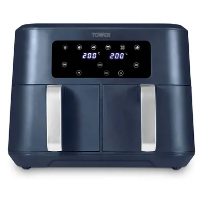 Tower T17137MNB Vortx 8.5L Dual Basket Air Fryer Digital - Midnight Blue & Chrome