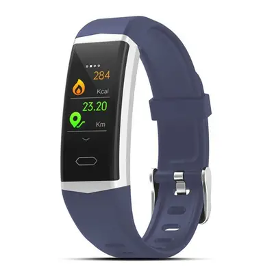 (Blue) Built-in GPS Activity Record Heart Rate Blood Pressure IP68 Waterproof Message Weather Sm