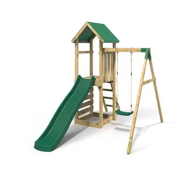 (Rushmore) Rebo Adventure Wooden Climbing Frame, Swing Set and Slide