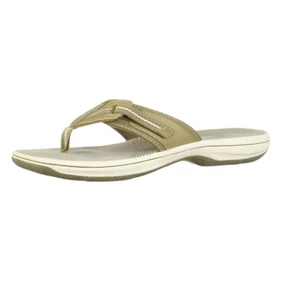 Clarks Women's Brinkley Jazz Flip Flop Sand Synthetic Medium US