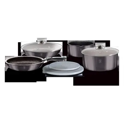 (Black Carbon Pro) Berlinger Haus 9Pc Space Saving Pots and Pans Set