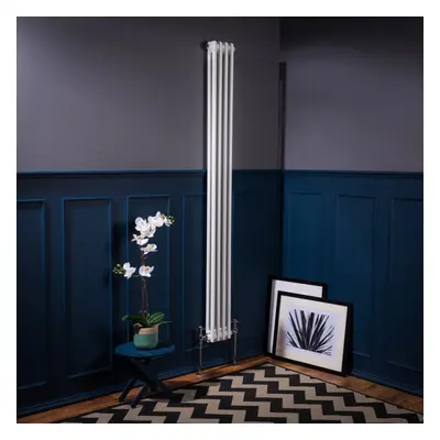 (1800 x 200mm Double, White) PlumbGalaxy Traditional-Style Cast Iron Radiator