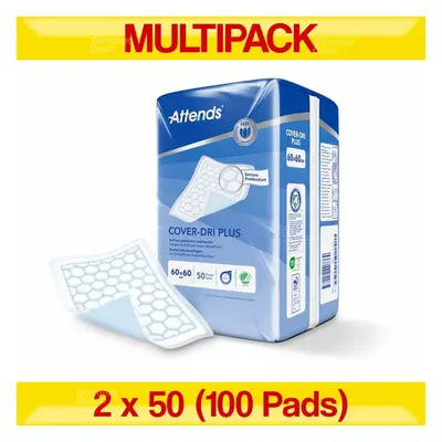 100 Attends Cover-Dri Plus Bed Pads - 60x60cm