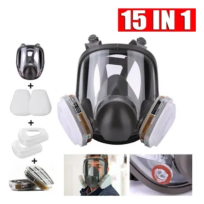 15in1 Full Face Mask For Gas Painting Spray Protection Respirator