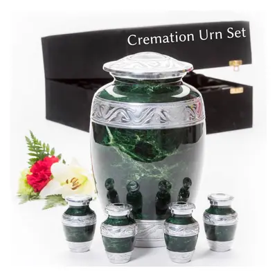 GR8 Large Green Marble Finish Cremation Urn with Small Keepsake Urns Urn for Ashes Adult Male Ur