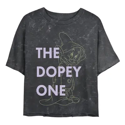 Disney Princess One Dopey Dwarf Women's Mineral Wash Short Sleeve Crop