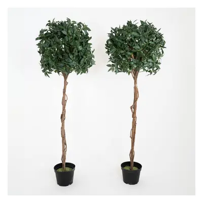 (180cm) Artificial Bay Topiary Tree - Pack of UV Stable Outdoor Use - Blooming Artificial