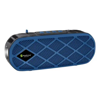 (Blue) Solar Bluetooth 5.0 Subwoofer Outdoor Support TWS FM Radio TF Card HD Bass Stereo Portabl