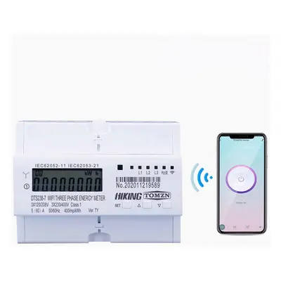 (60A) Din Rail WIFI Smart Energy Meter Timer Power Consumption Monitor kWh Meter Works with Alex