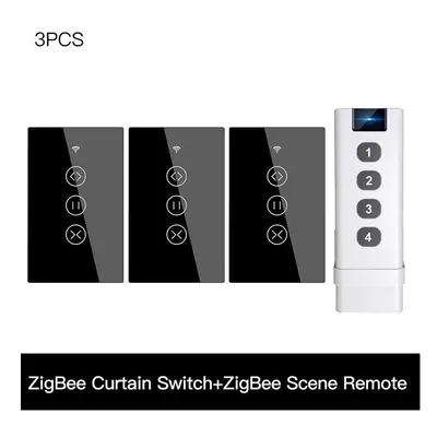 (3 US and Scene) 433MHz Smart Touch Curtain Switch Roller Blinds Shutter Wireless Control Relay 