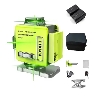 (UK Plug, line) 8/12/16 Line 4D Green Light Digital Laser levels Self Leveling Rotary Measuring 