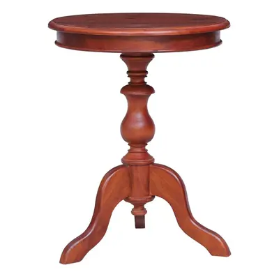 vidaXL Solid Mahogany Wood Side Table Brown Round Table Side Hall Corner Table