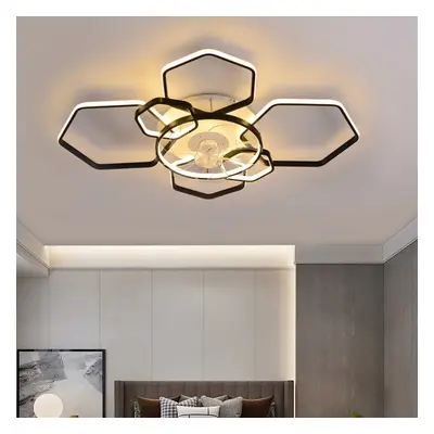 (Black) Geometrical Ceiling Mount LED Fan Light