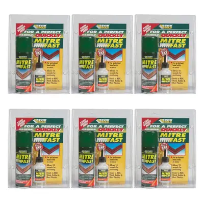 Everbuild Mitre Fast Instant Bonding Adhesive Kit, g Adhesive, ml Activator (MITRE1)n (Pack of 6