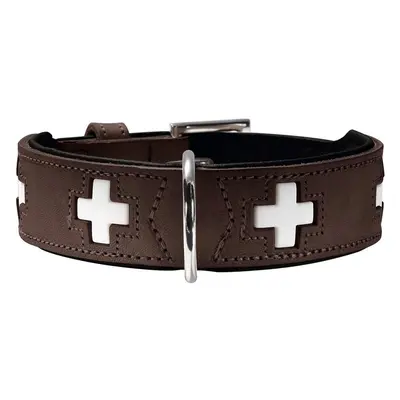 Hunter Swiss Organic Leather Collar, 37, Brown/Black