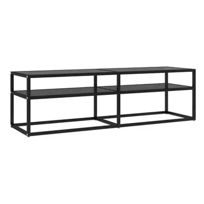 vidaXL TV Cabinet Black Tempered Glass Home Stereo Hifi Cabinet TV Stand Unit