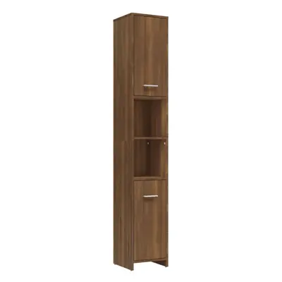 (Brown oak) vidaXL Bathroom Cabinet Cupboard Storage Rack Washer Shelf Engineered Wood