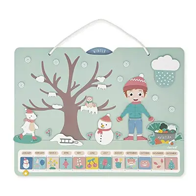 - Four-Season Calendar - Children's Educational Wooden Calendar - 16.5" x 12.6" / x cm - Magneti