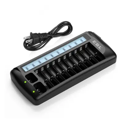 EBL Bay LCD Universal Battery Charger for Rechargeable AA AAA 9V NI