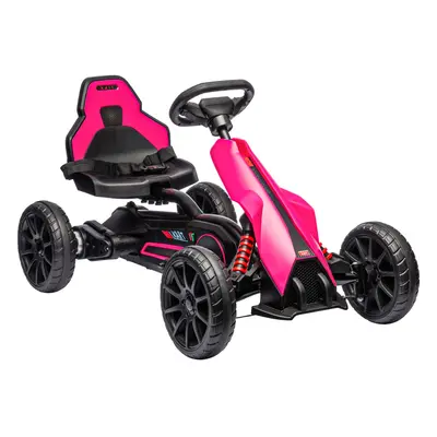 HOMCOM 12V Electric Go Kart w/ Forward Reversing Speeds for Yrs - Pink