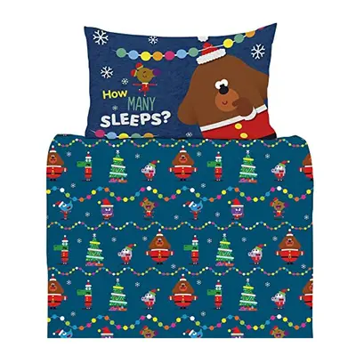 Hey Duggee Single Duvet Cover - Duggee Christmas Design - Official Reversible Bedding Set - Poly