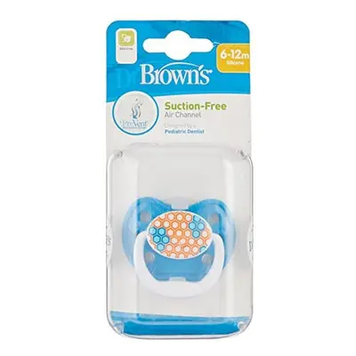 Dr Brown's Prevent Soother (Stage 2, Months, Blue/Orange Pattern, Boy)